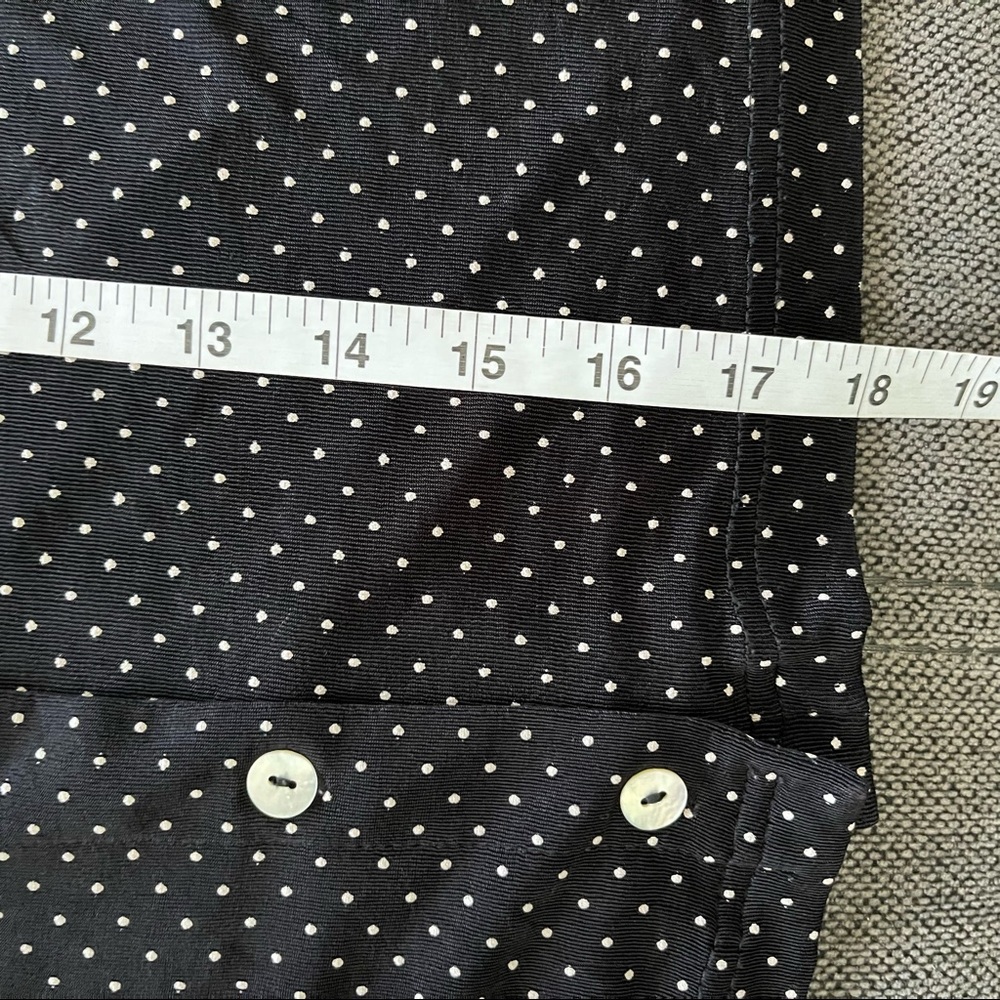 VINTAGE Ronni Nicole Black Polka Dot Crop Button Down Shirt - Picture 10 of 10